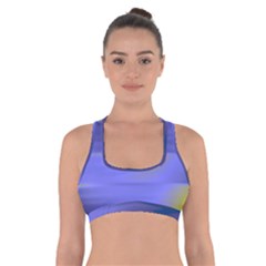 Blue Strips Cross Back Sports Bra by Sparkle