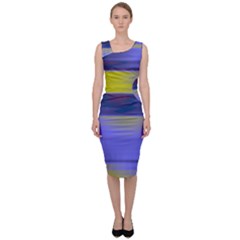 Blue Strips Sleeveless Pencil Dress by Sparkle