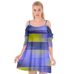 Blue Strips Cutout Spaghetti Strap Chiffon Dress by Sparkle