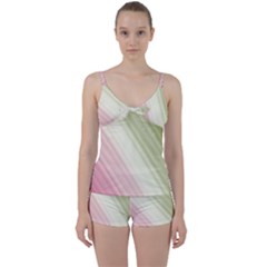 Pink Green Tie Front Two Piece Tankini by Sparkle