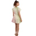 Pink Green Flutter Sleeve Wrap Dress View2