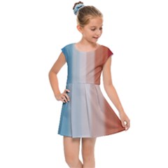 Blue,white Red Kids  Cap Sleeve Dress by Sparkle