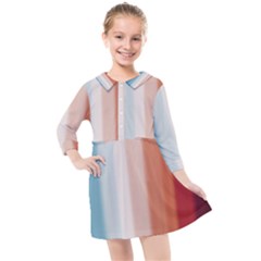 Blue,white Red Kids  Quarter Sleeve Shirt Dress by Sparkle