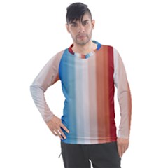 Blue,white Red Men s Pique Long Sleeve Tee