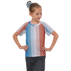 Blue,white Red Kids  Mesh Piece Tee