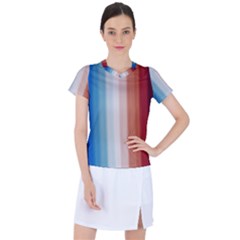 Blue,white Red Women s Sports Top