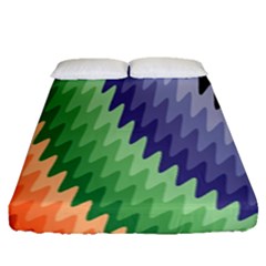 Zigzag Waves Fitted Sheet (queen Size) by Sparkle