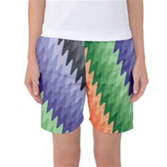 Zigzag Waves Women s Basketball Shorts by Sparkle