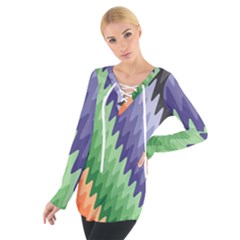 Zigzag Waves Tie Up Tee by Sparkle