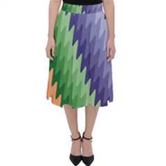 Zigzag Waves Classic Midi Skirt