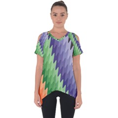 Zigzag Waves Cut Out Side Drop Tee by Sparkle