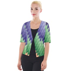 Zigzag Waves Cropped Button Cardigan by Sparkle