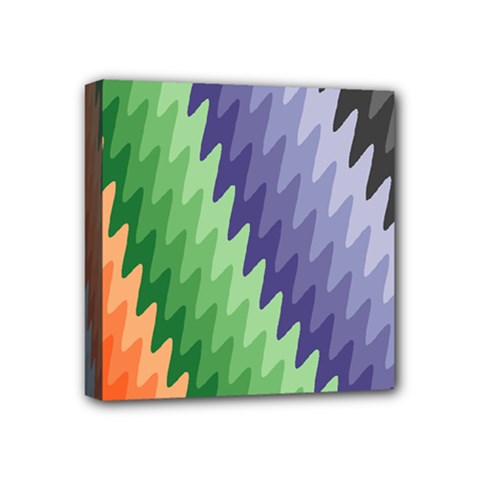 Grey Strips Mini Canvas 4  X 4  (stretched) by Sparkle