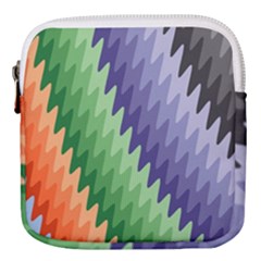 Zigzag Waves Mini Square Pouch by Sparkle