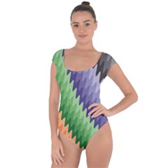 Grey Strips Short Sleeve Leotard  by Sparkle