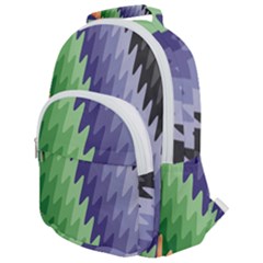 Grey Strips Rounded Multi Pocket Backpack by Sparkle