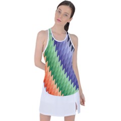 Zigzag Waves Racer Back Mesh Tank Top