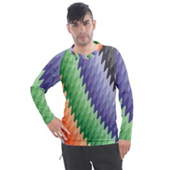 Zigzag Waves Men s Pique Long Sleeve Tee