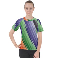 Zigzag Waves Women s Sport Raglan Tee