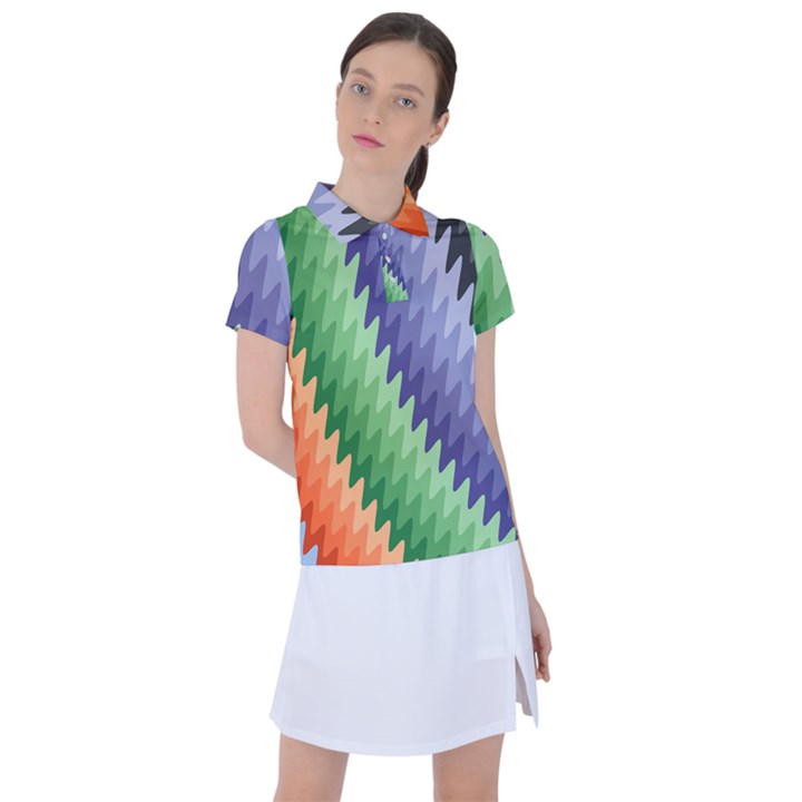 Zigzag Waves Women s Polo Tee