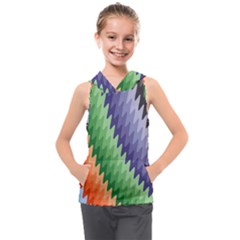 Zigzag Waves Kids  Sleeveless Hoodie