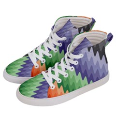 Grey Strips Men s Hi-top Skate Sneakers by Sparkle