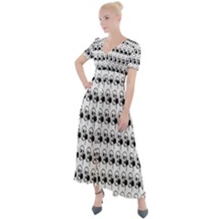 Flamingos Button Up Short Sleeve Maxi Dress