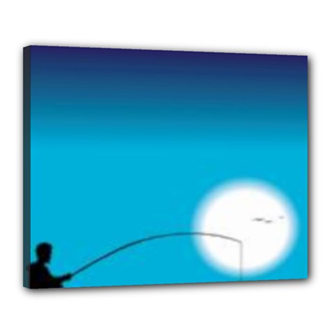 Fishing Canvas 20  X 16  (stretched)