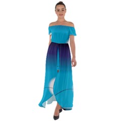 Fishing Off Shoulder Open Front Chiffon Dress by Sparkle