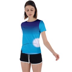 Fishing Back Circle Cutout Sports Tee