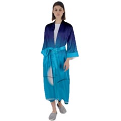 Fishing Maxi Satin Kimono