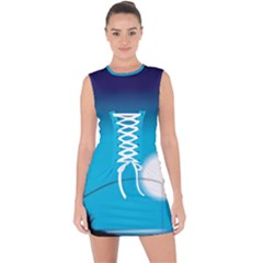 Fishing Lace Up Front Bodycon Dress