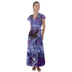 Galaxy Flutter Sleeve Maxi Dress