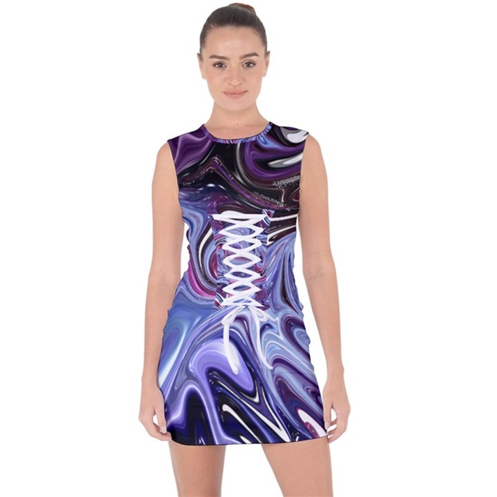 Galaxy Lace Up Front Bodycon Dress