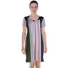 Satin Strips Short Sleeve Nightdress