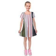 Satin Strips Kids  Short Sleeve Velvet Dress