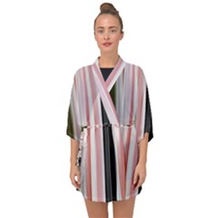 Satin Strips Half Sleeve Chiffon Kimono by Sparkle