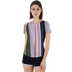 Satin Strips Back Cut Out Sport Tee