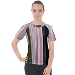 Satin Strips Women s Sport Raglan Tee