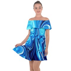 Sunami Waves Off Shoulder Velour Dress by Sparkle