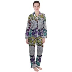 Wirldrawing Satin Long Sleeve Pyjamas Set by Sparkle