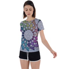 Wirldrawing Back Circle Cutout Sports Tee