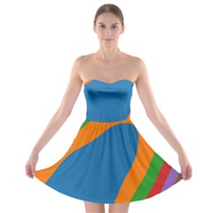 Rainbow Road Strapless Bra Top Dress