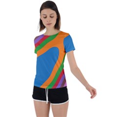 Rainbow Road Back Circle Cutout Sports Tee