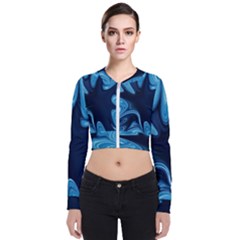 Sea Wrap Long Sleeve Zip Up Bomber Jacket by Sparkle