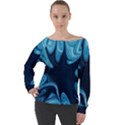 Sea Wrap Off Shoulder Long Sleeve Velour Top View1