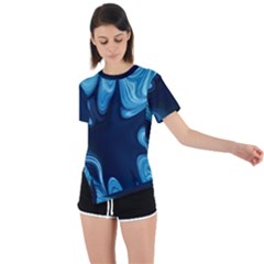 Sea Wrap Asymmetrical Short Sleeve Sports Tee