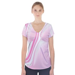 Modern Pink Short Sleeve Front Detail Top by Sparkle