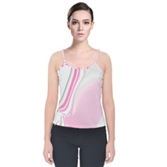 Modern Pink Velvet Spaghetti Strap Top by Sparkle