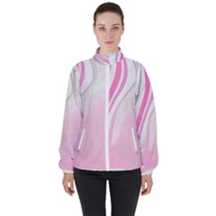 Modern Pink Women s High Neck Windbreaker by Sparkle